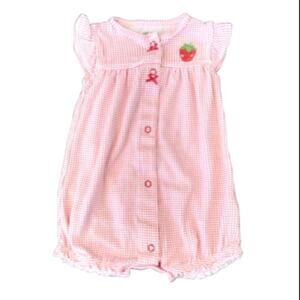 Carter's Baby Girl 1-Piece Pink Polka Dots with Strawberry